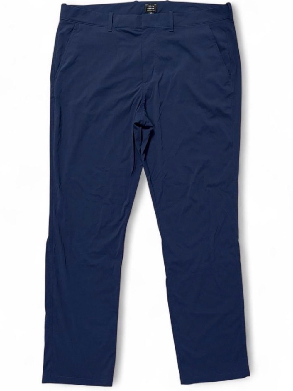 J Crew 770 Mens Navy Straight Stretch Tech Performance Pants Zip Pocket 36x32